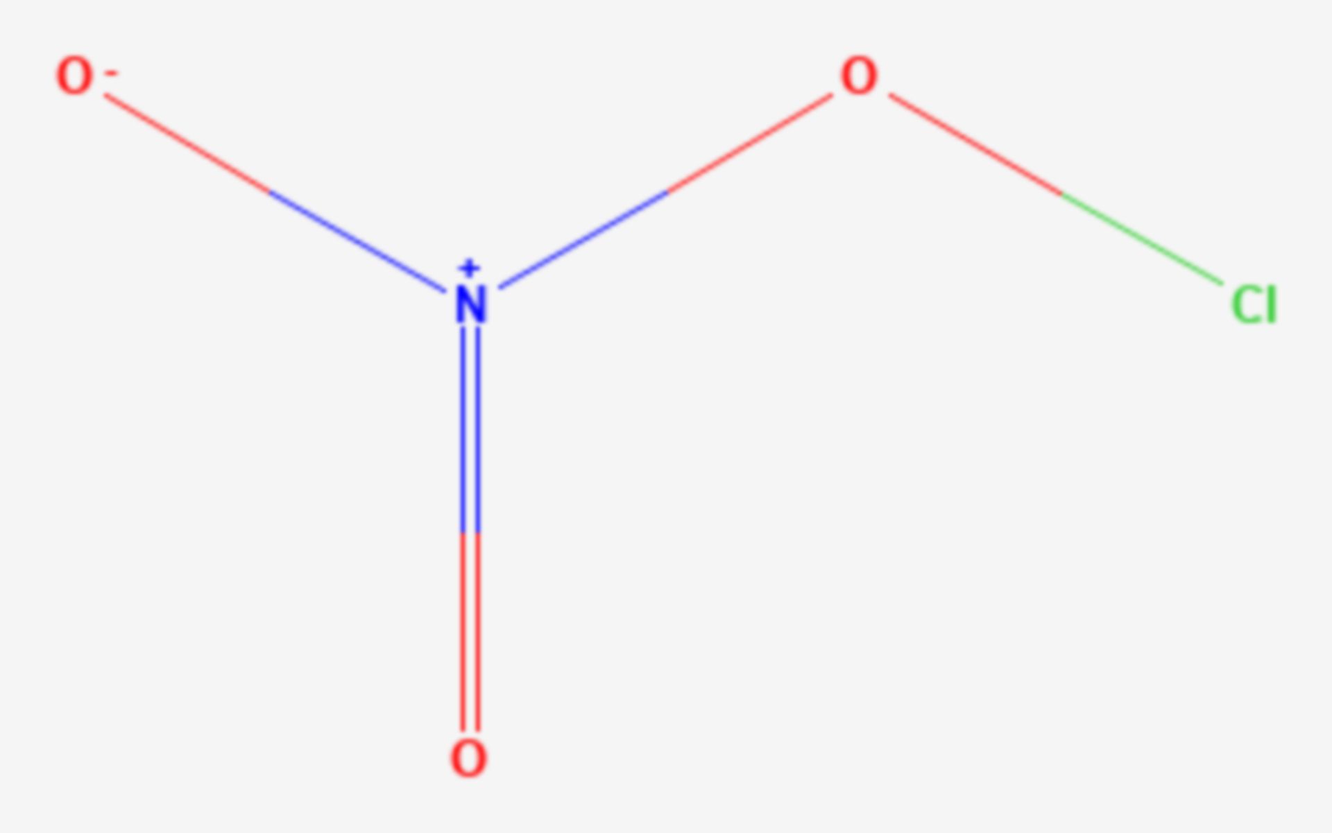 Chlor(I)-nitrat (Strukturformel)