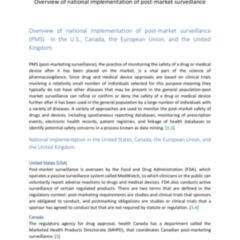 Overview of national implementation of post-market surveillance (PMS ...