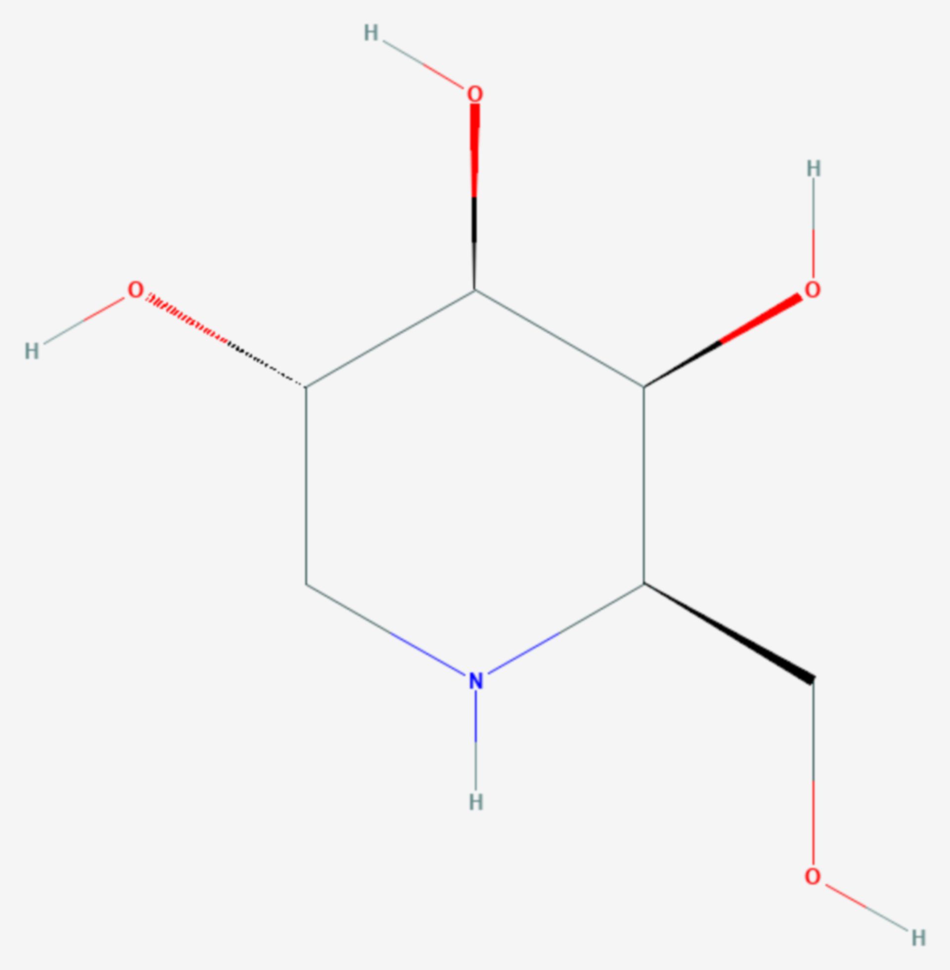1-Deoxygalactonojirimycin (Strukturformel)