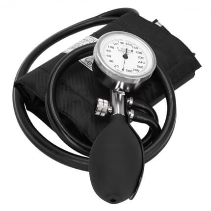 Set with blood pressure monitor and flat stethoscope