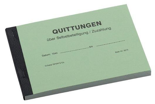 Quittungen Selbstzuzahlung durchschreibend Quittungen Selbstzuzahlung durchschreibend