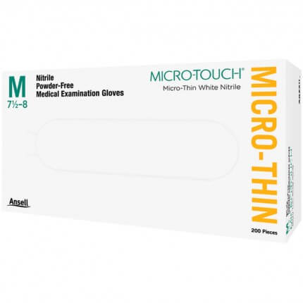 Blanc taille XS gant d’examen non stérile en nitrile 6 N Ansell Medical 313040XS Micro-Touch Nitrile Pack de 150 non poudré