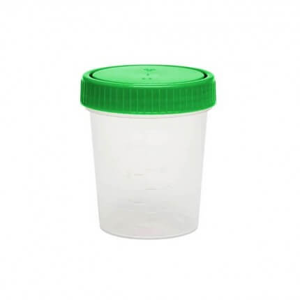 Urine cup with screw cap
