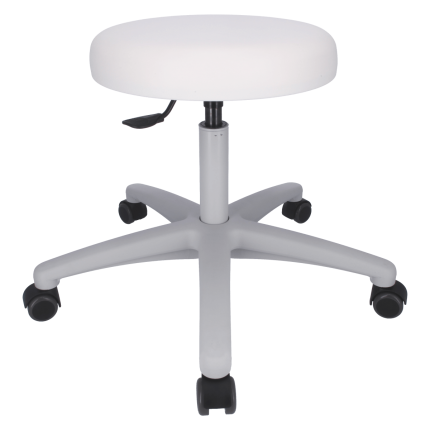 Swivel roll stool with plastic base