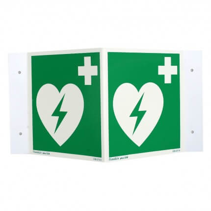 Defibrillator Winkelschild