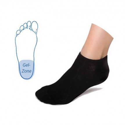 Socks with integrated heel gel zone