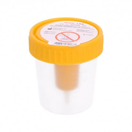 Urine cup with transfer unit
