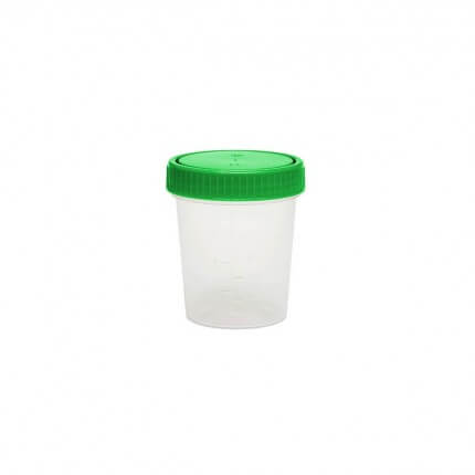 Urine cup with screw cap