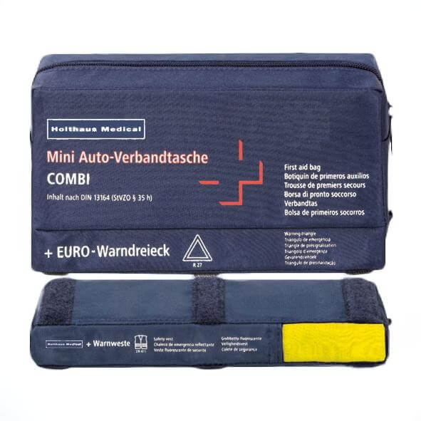 Verbandstasche DIN 13164 mit Warndreieck und -weste Verbandstasche DIN 13164 mit Warndreieck und -weste