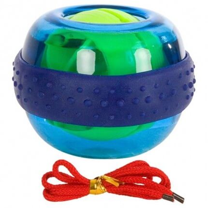 Spaceball hand trainer with exercise instructions