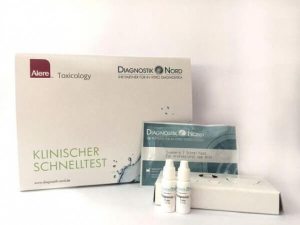 Troponin Schnelltest: Testkarten inkl. 2 Einwegpipetten & 1 Fl. Pufferlösung Troponin Schnelltest: Testkarten inkl. 2 Einwegpipetten & 1 Fl. Pufferlösung