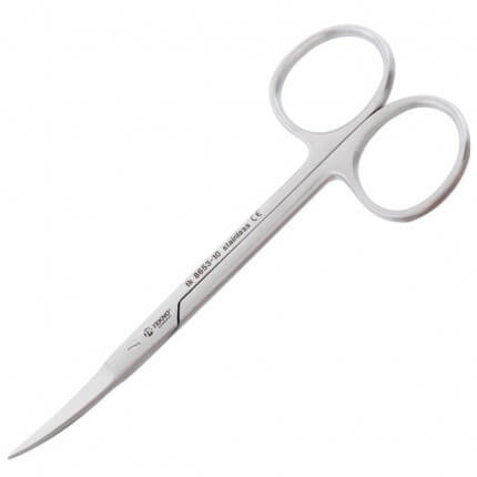 Curved thread scissors