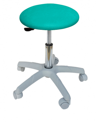 Tabouret à roulettes avec piétement gris clair