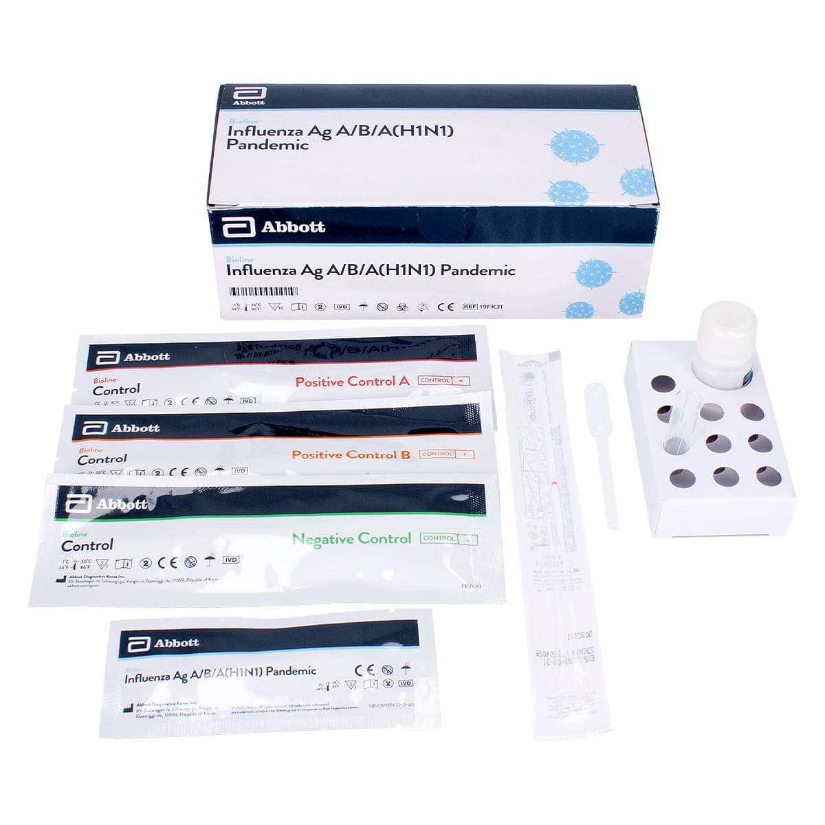 Test rapide grippe Influenza Ag A/B/A(H1N1)Pandemic - Coffret de 25 tests  tranche 1 