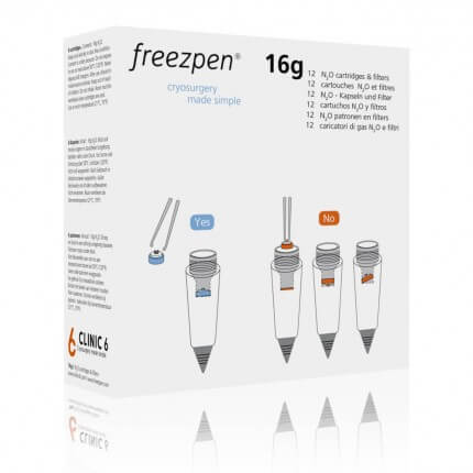 Refill cartridges for Freezpen cryosurgery unit