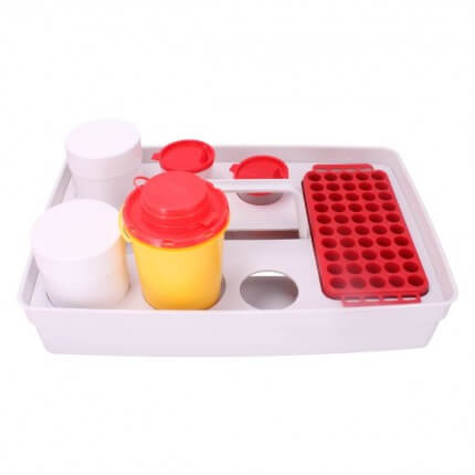 Safety blood collection tray